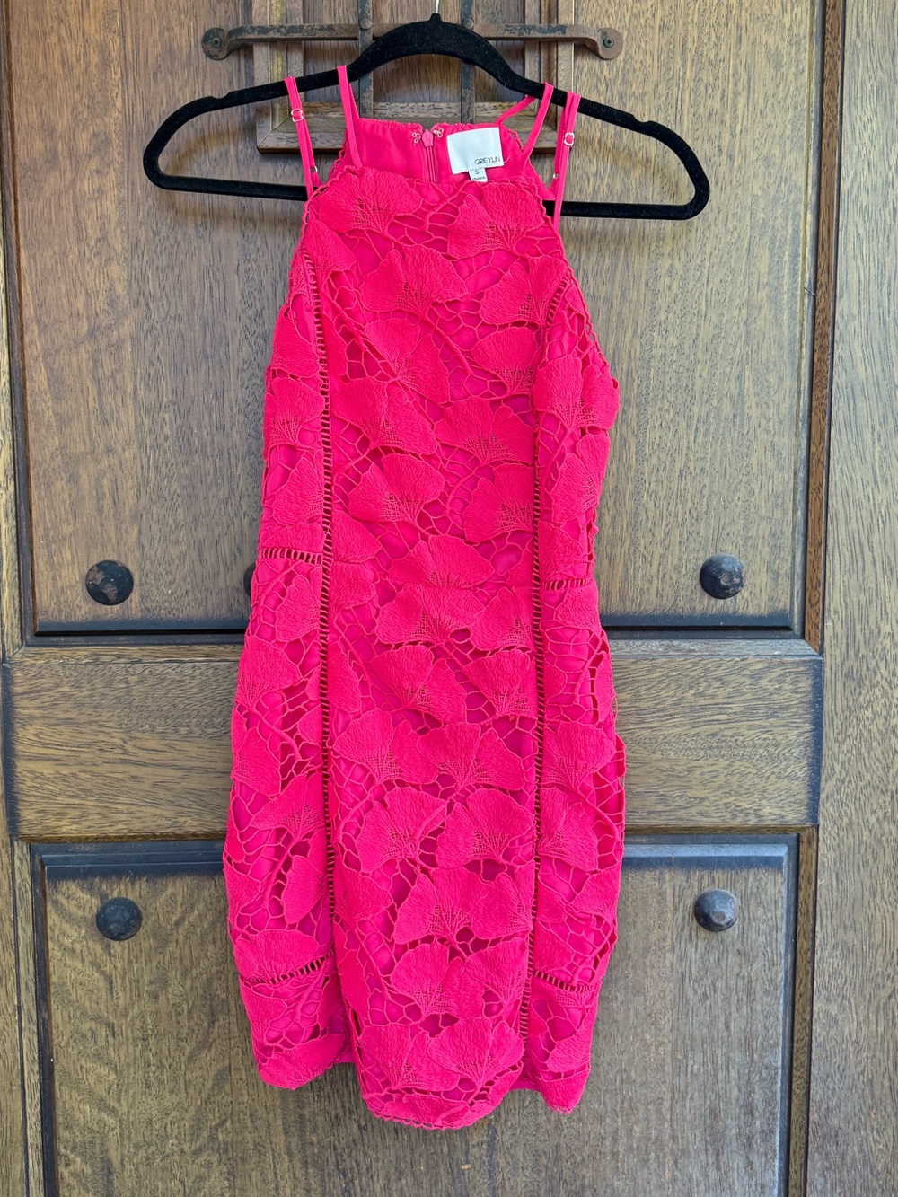 Greylin Hot Pink Lace Mini  Dress Size S